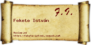 Fekete István névjegykártya